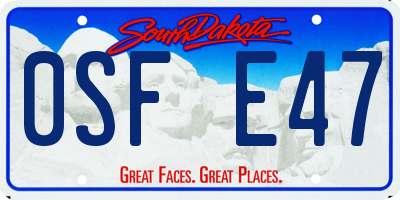 SD license plate 0SFE47