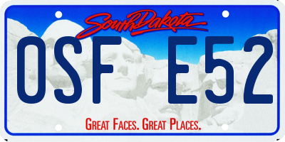 SD license plate 0SFE52