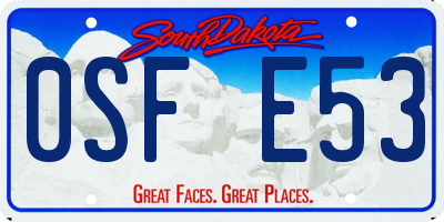 SD license plate 0SFE53