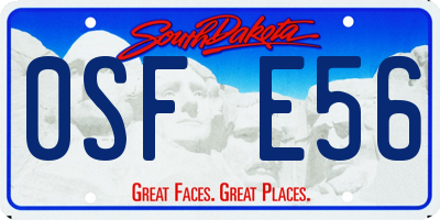 SD license plate 0SFE56