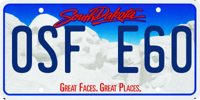 SD license plate 0SFE60