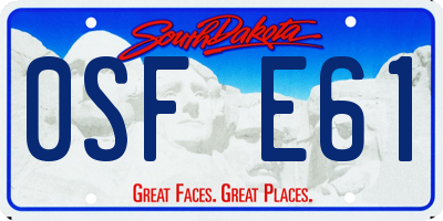 SD license plate 0SFE61