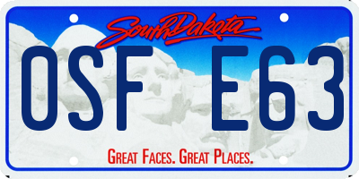 SD license plate 0SFE63
