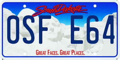 SD license plate 0SFE64