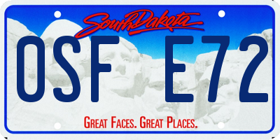SD license plate 0SFE72
