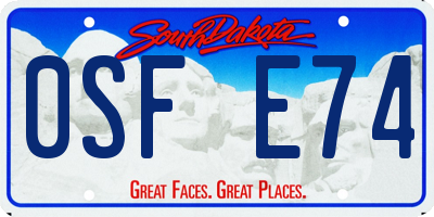 SD license plate 0SFE74