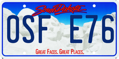 SD license plate 0SFE76