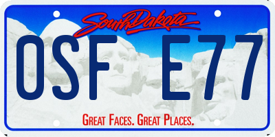 SD license plate 0SFE77