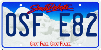 SD license plate 0SFE82