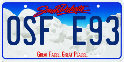 SD license plate 0SFE93