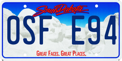 SD license plate 0SFE94
