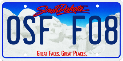 SD license plate 0SFF08