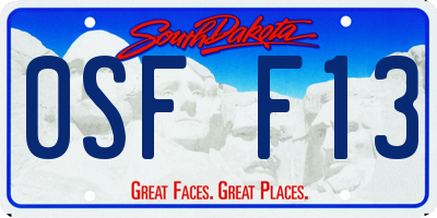 SD license plate 0SFF13
