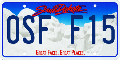 SD license plate 0SFF15