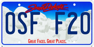 SD license plate 0SFF20