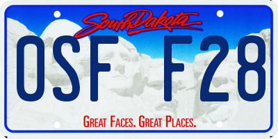 SD license plate 0SFF28