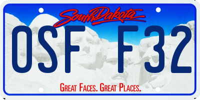 SD license plate 0SFF32
