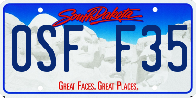 SD license plate 0SFF35