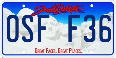 SD license plate 0SFF36