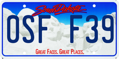 SD license plate 0SFF39