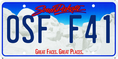 SD license plate 0SFF41