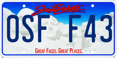 SD license plate 0SFF43
