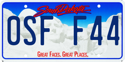 SD license plate 0SFF44