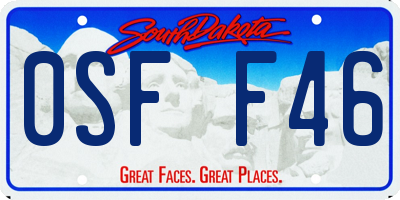 SD license plate 0SFF46