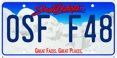 SD license plate 0SFF48