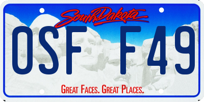 SD license plate 0SFF49