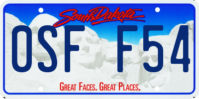 SD license plate 0SFF54