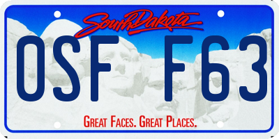 SD license plate 0SFF63