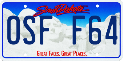 SD license plate 0SFF64