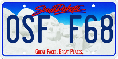 SD license plate 0SFF68