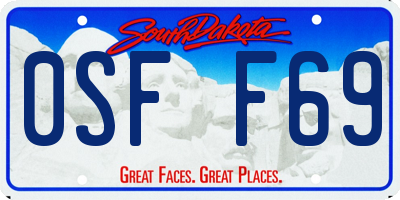 SD license plate 0SFF69