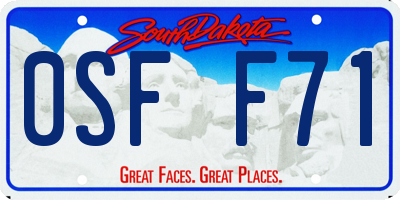 SD license plate 0SFF71