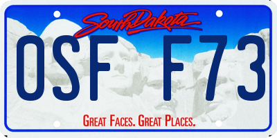 SD license plate 0SFF73