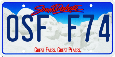 SD license plate 0SFF74