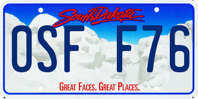 SD license plate 0SFF76