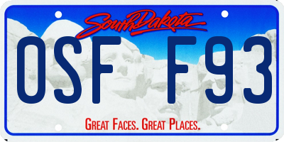 SD license plate 0SFF93