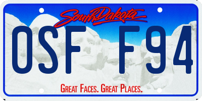 SD license plate 0SFF94