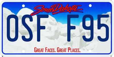 SD license plate 0SFF95