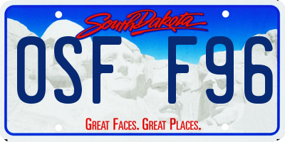 SD license plate 0SFF96