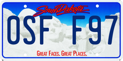 SD license plate 0SFF97