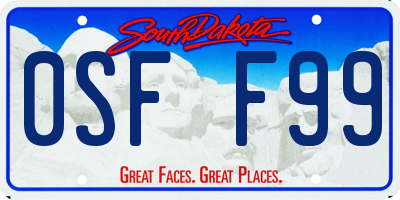 SD license plate 0SFF99