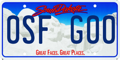 SD license plate 0SFG00