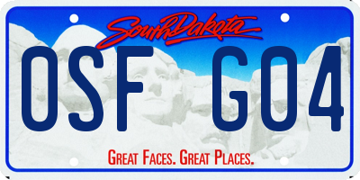 SD license plate 0SFG04