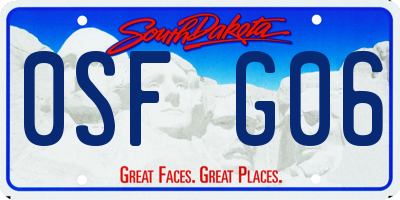 SD license plate 0SFG06