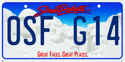 SD license plate 0SFG14