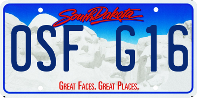 SD license plate 0SFG16